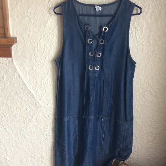 Anthropologie Splendid Chambray lace up dress - Picture 2 of 5